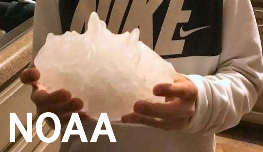 noaa 20210624 Texas Hailstone Holding
