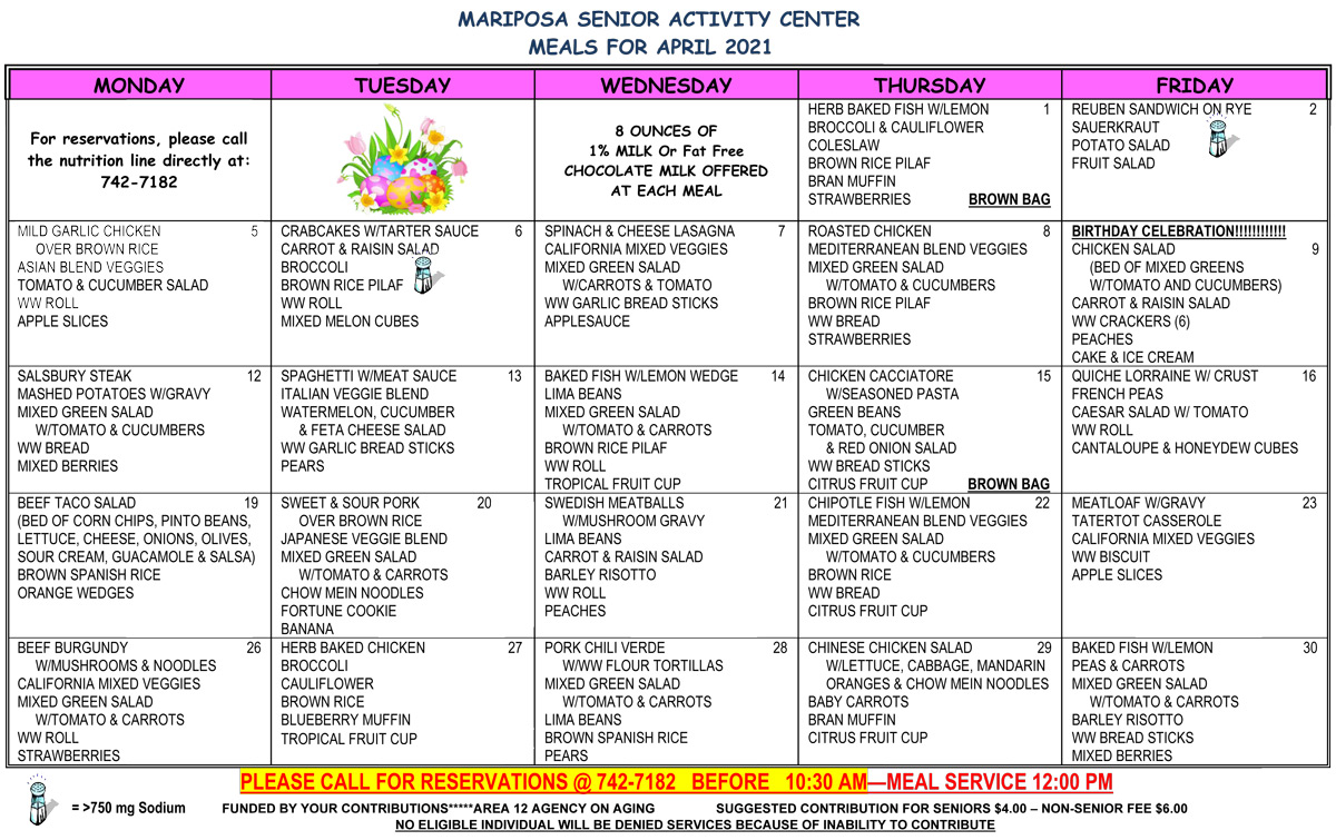 April Menu