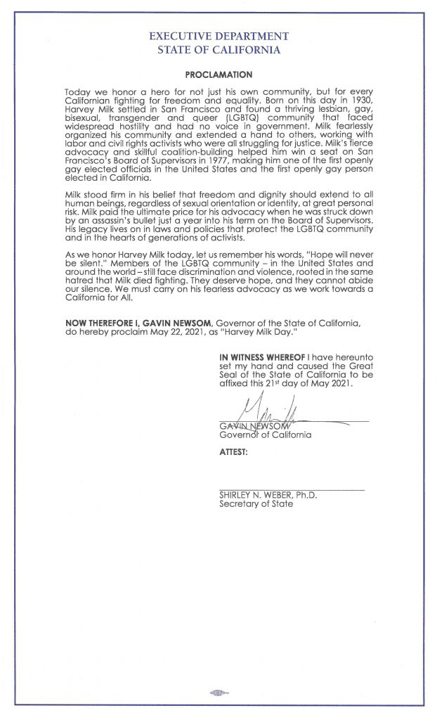 Harvey Milk day 2021