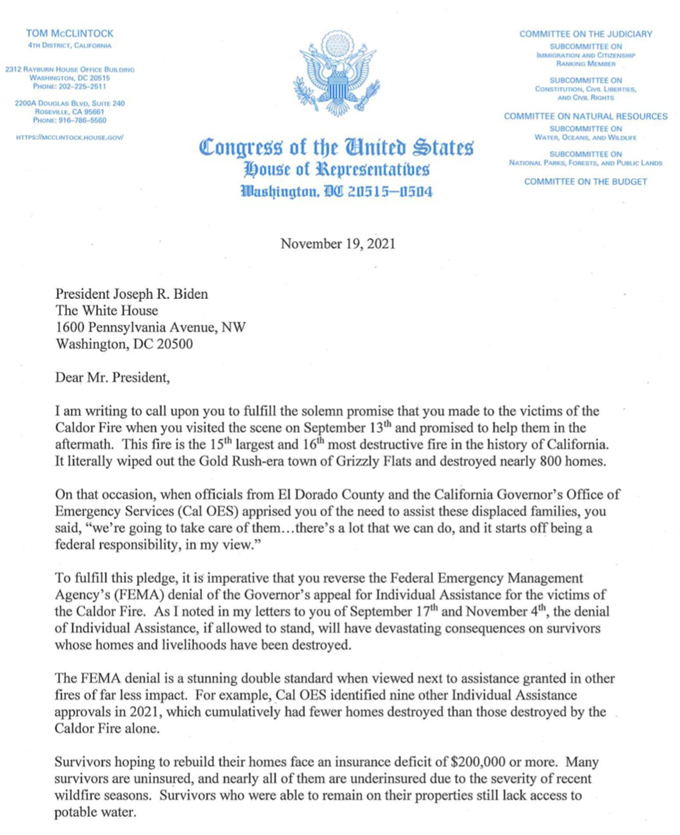 Letter to Biden Caldor Fire 1 0