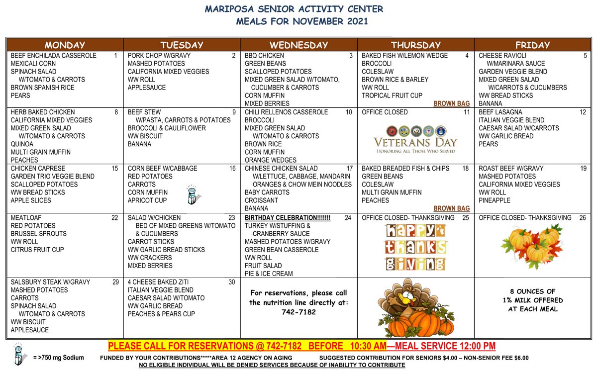 November Menu