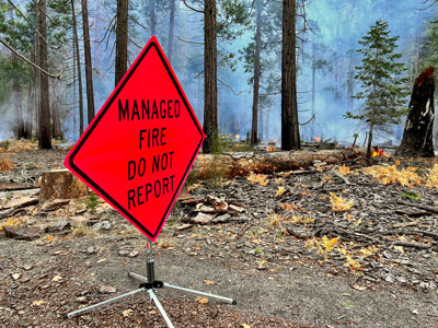 yosemite prescribed burn sign