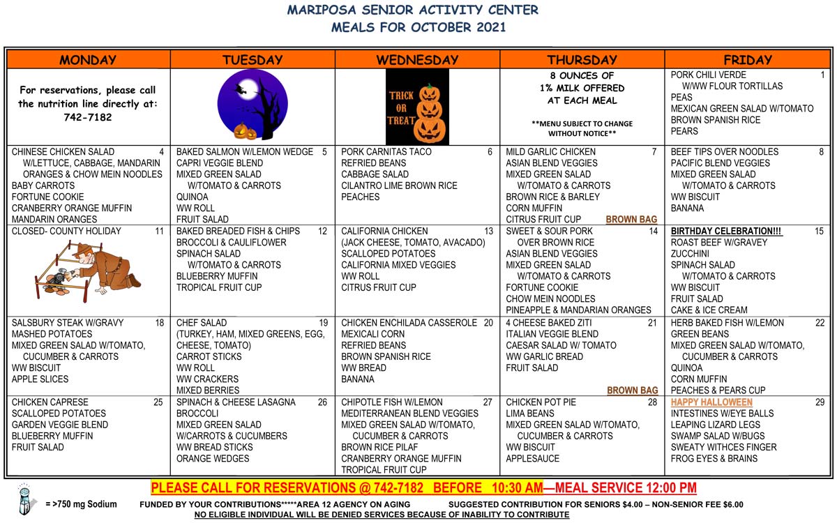 October Menu