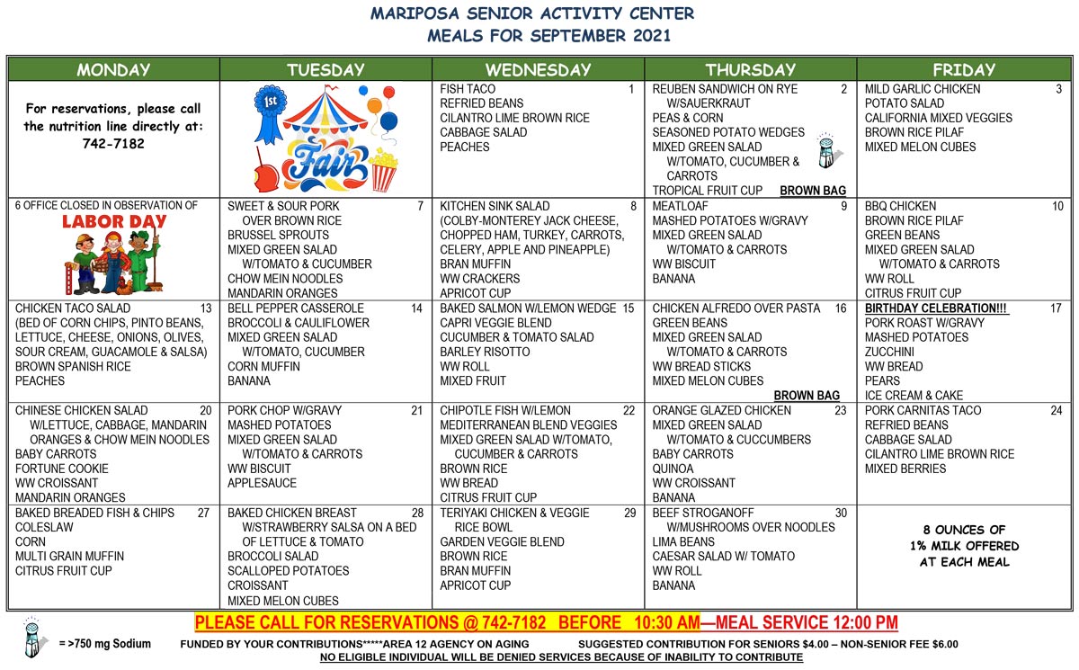 September Menu