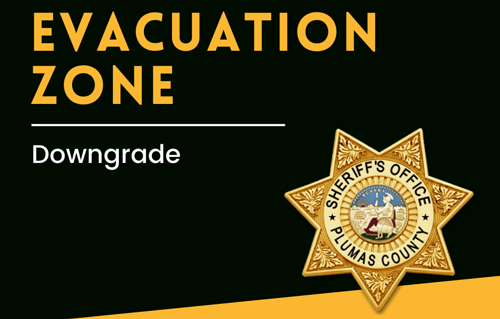 plumas county sheriff dixie EVAC downgrade