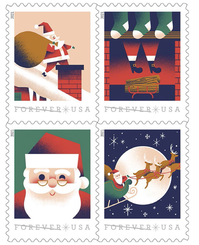 usps new stamps celebrate the holidays with a visit from st nick 1