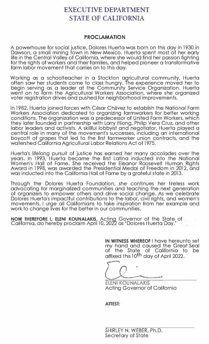 Dolores Huerta Day
