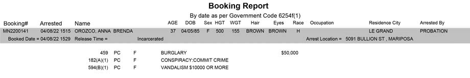 mariposa county booking report for april 8 2022
