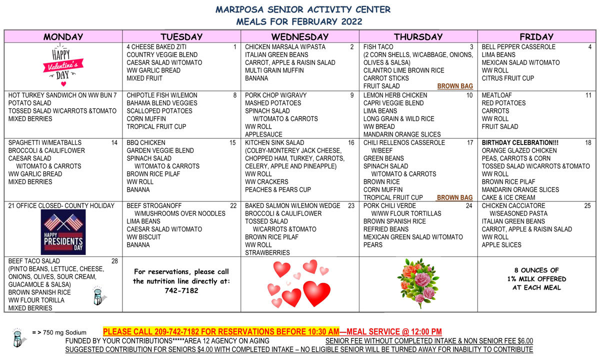 Feb menu