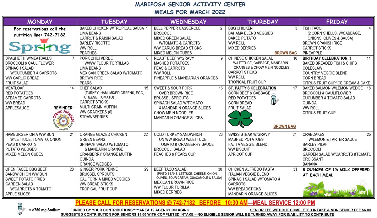 March Menu