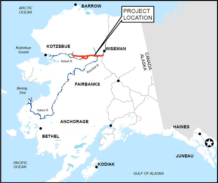 Proposed Ambler Road Project overview map