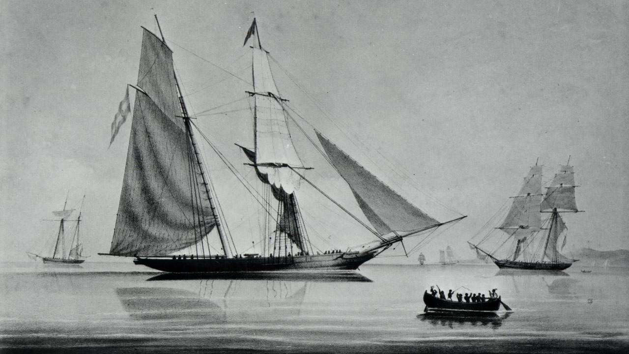 Slave Ship Taking on Enslaved Africans West Africa Early 19th C Public Domain CC by 4.0