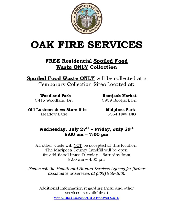 7 27 22 oak fire food removal