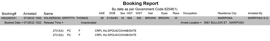 mariposa county booking report for july 28 2022