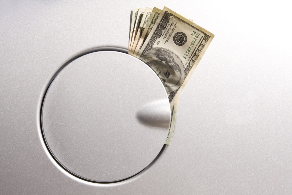 aaa Cash underneath gas cap