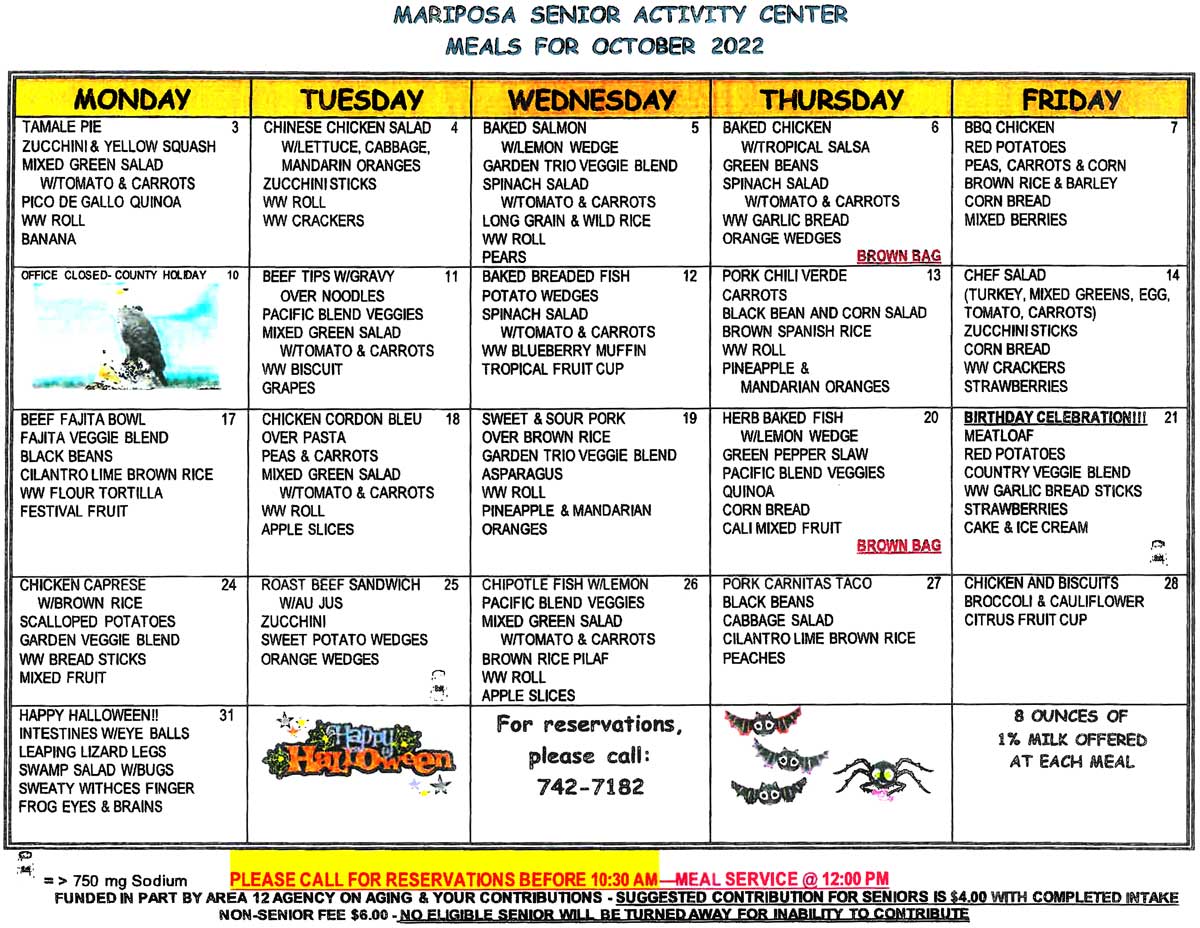 October Menu 1
