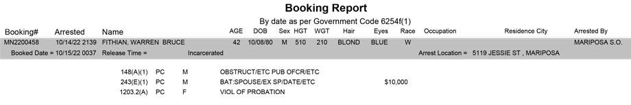 mariposa county booking report for october 15 2022