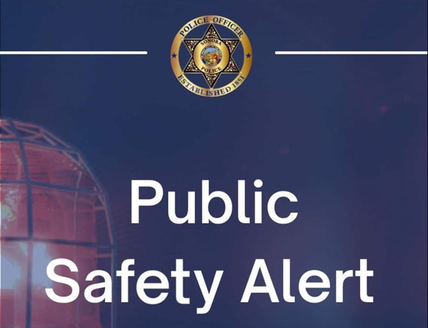 Sonora Police public alert