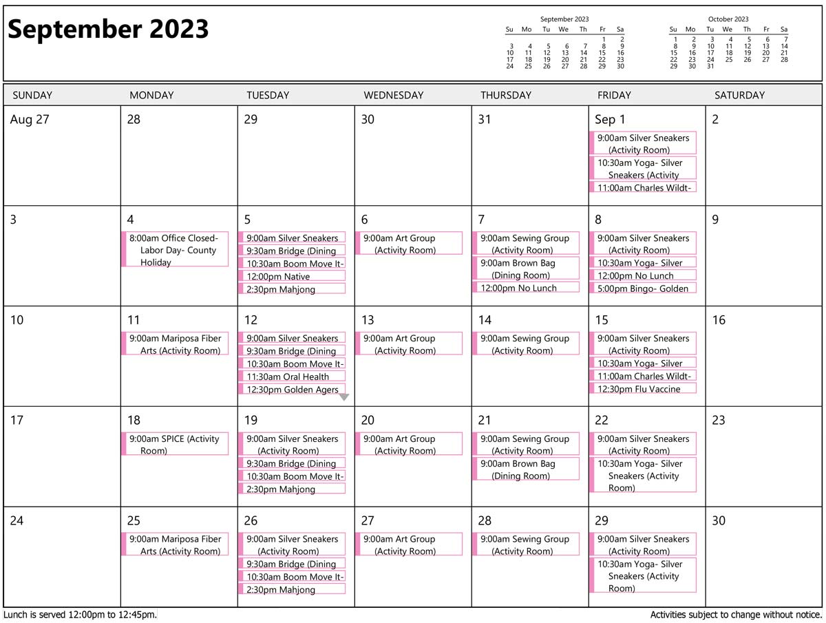 Sept Activities