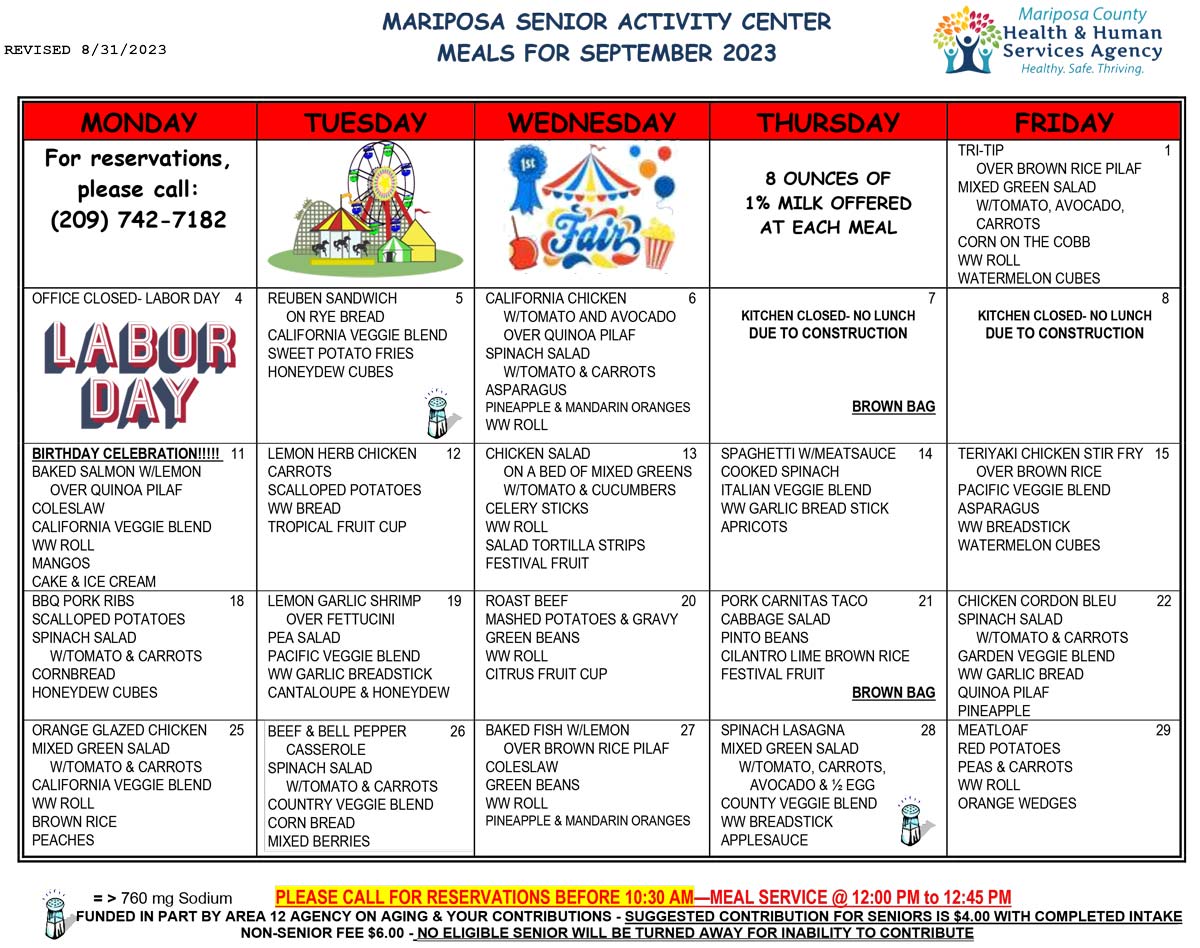 Sept menu