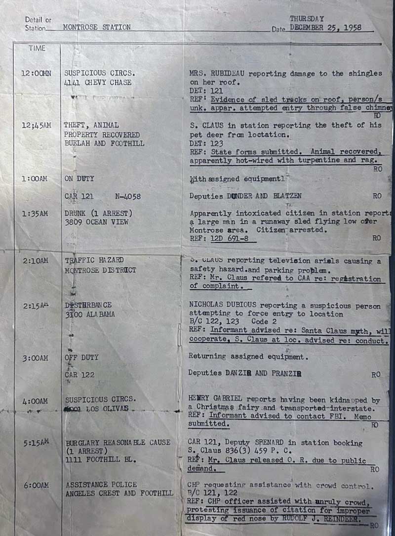 LASD old call log