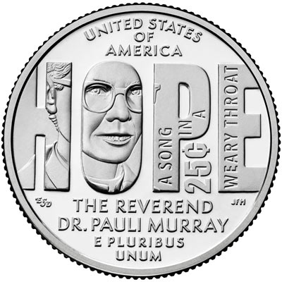 us mint 2024 american women quarters coin pauli murray uncirculated reverse