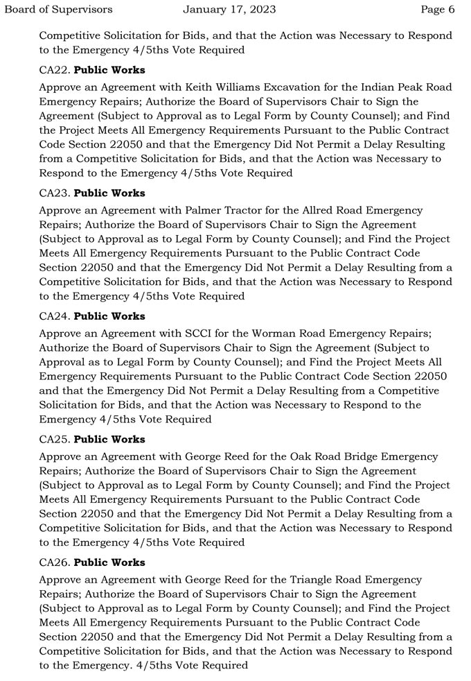2023 01 17 Board of Supervisors Public Agenda 6