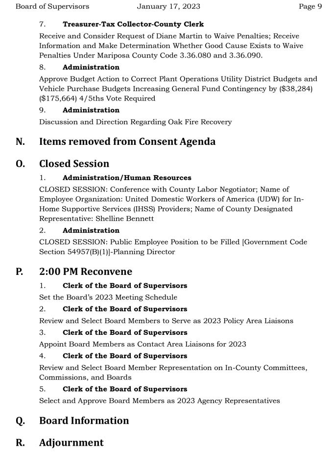 2023 01 17 Board of Supervisors Public Agenda 9