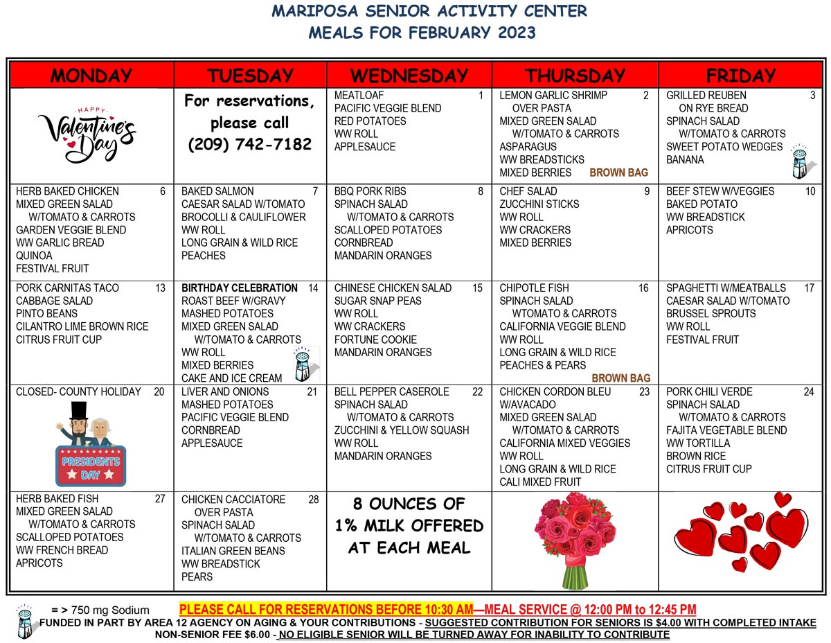 February menu