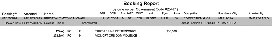mariposa county booking report for january 12 2023
