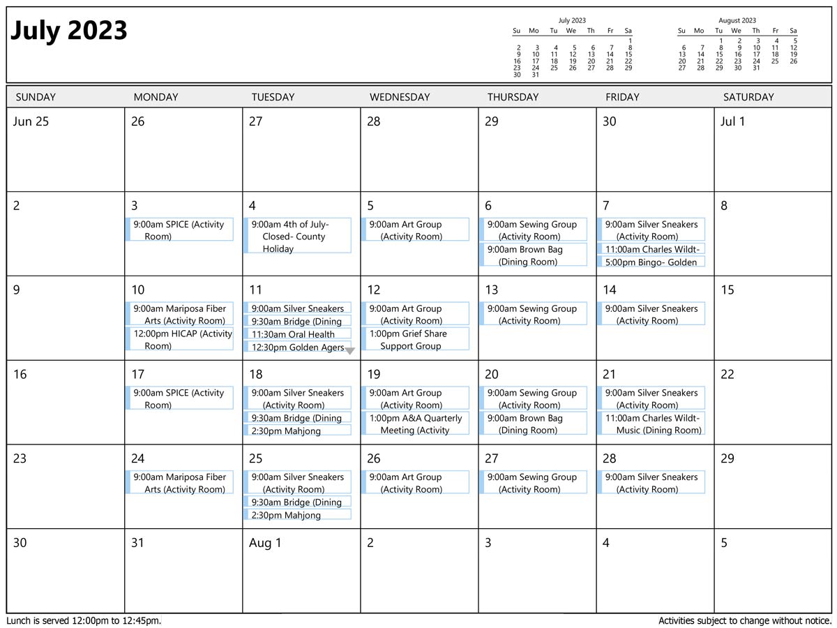July Activites