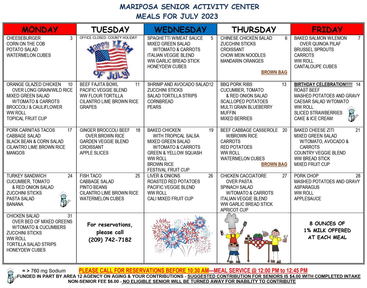 July menu
