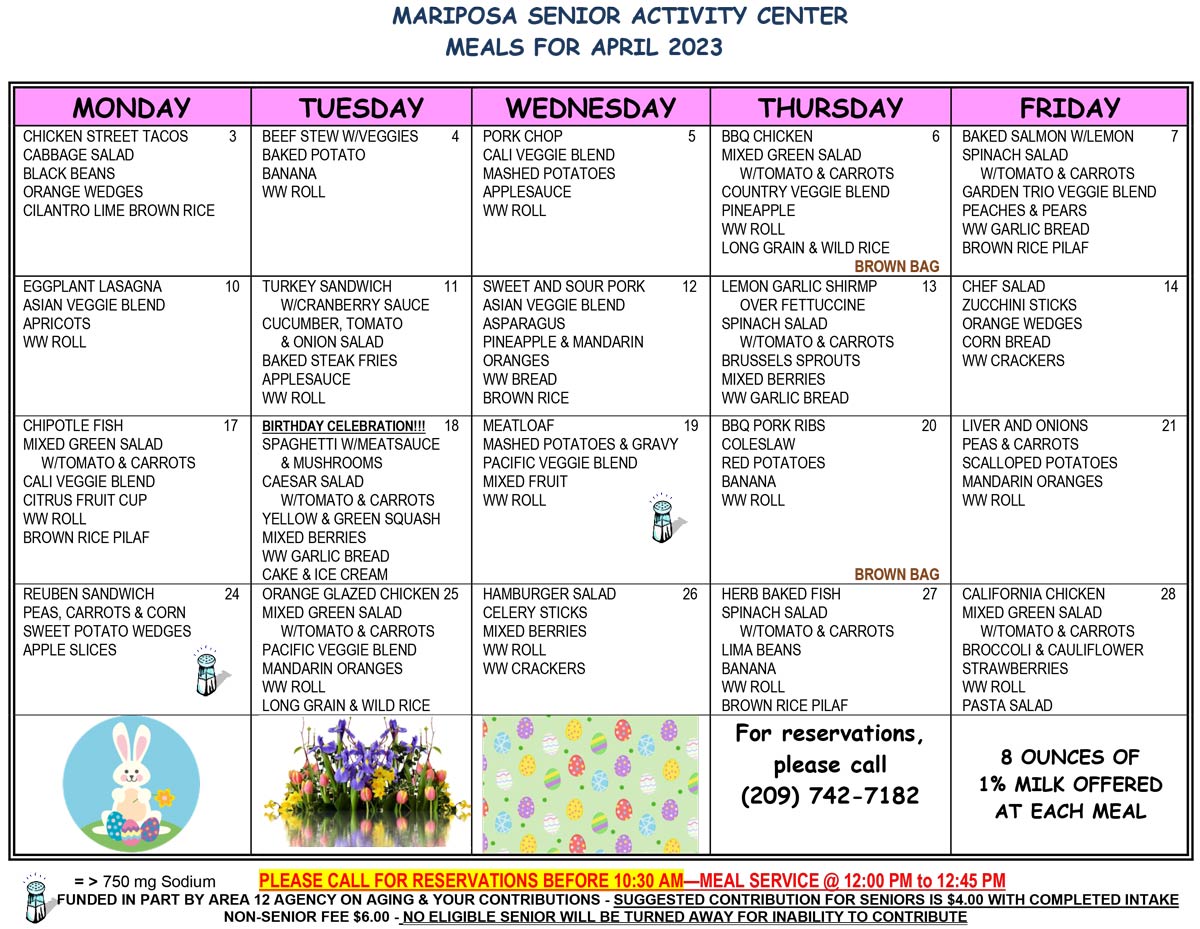 April menu