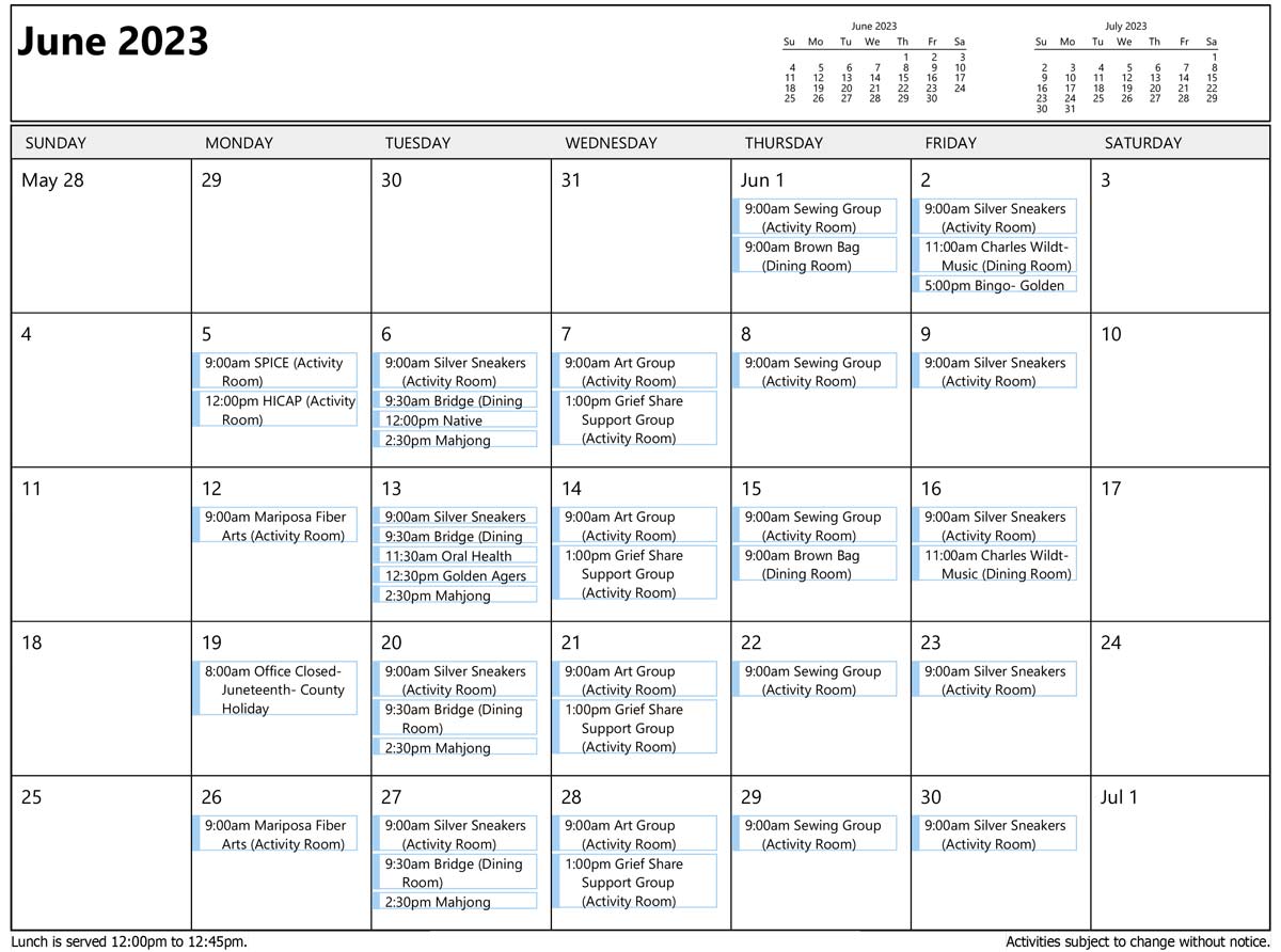 June Activities