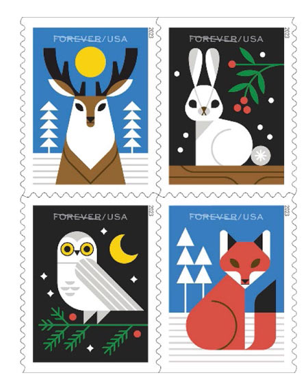 usps issues winter woodland animals stamps 1