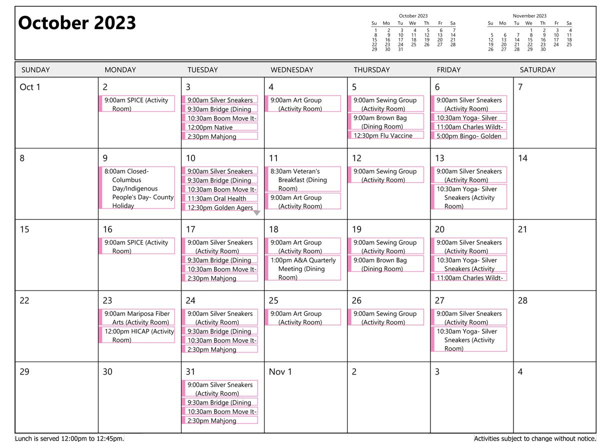 October Activities
