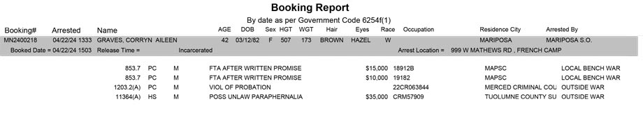 mariposa county booking report for april 22 2024
