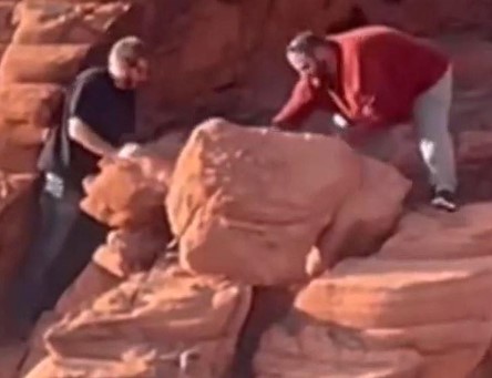 nps lake mead rocks being pushed