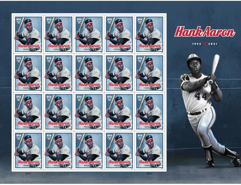 usps unveils henry hank aaron stamp 1