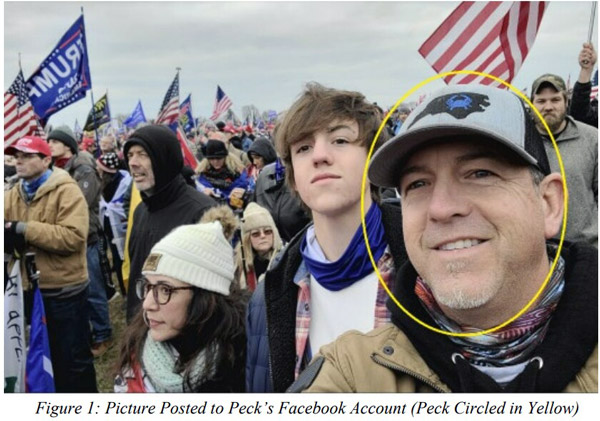 DOJ Peck Selfie Posted to His Facebook Account