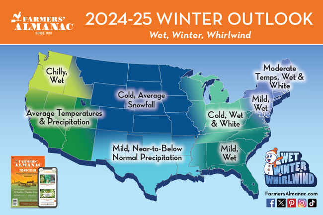 Winter weather forecast 2024 2025 Farmers Almanac