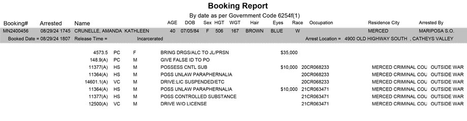 mariposa county booking report for august 29 2024