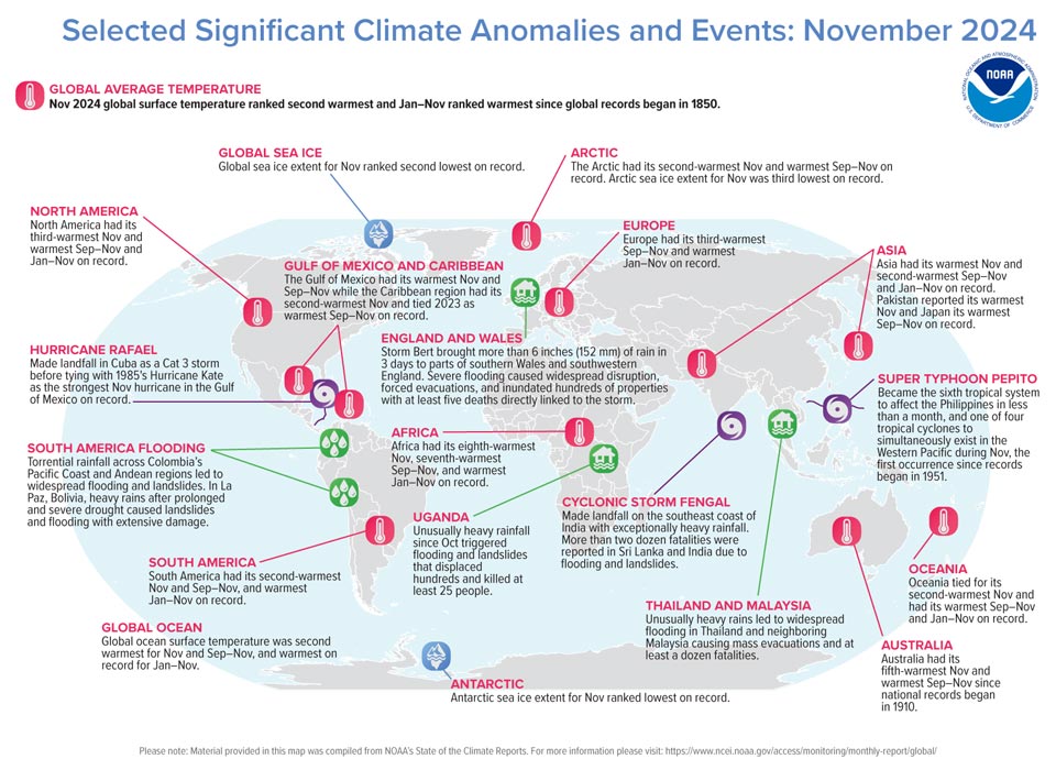 noaa1213 November 2024 Global Significant Climate Events Map