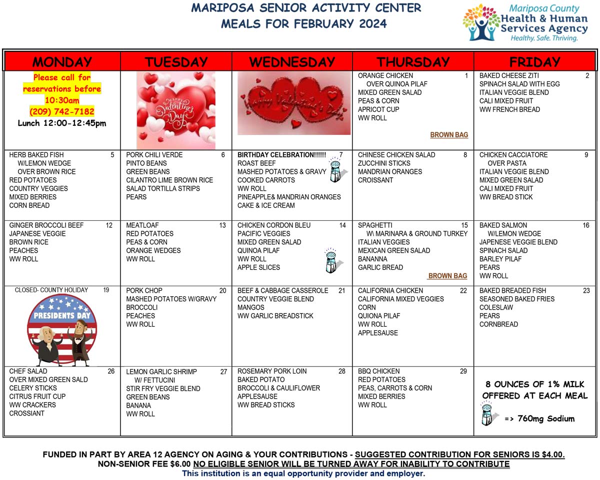 February Menu