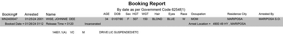 mariposa county booking report for january 26 2024