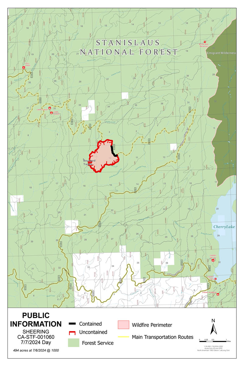 Sheering Fire stanislaus national forest 707