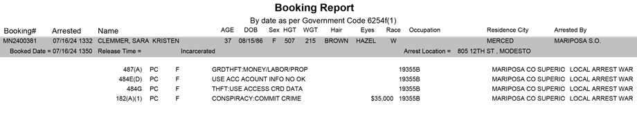mariposa county booking report for july 16 2024