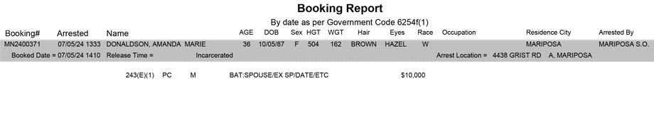 mariposa county booking report for july 5 2024