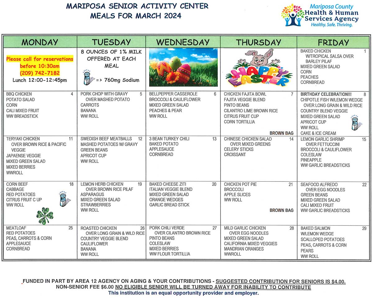 March Menu