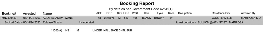 mariposa county booking report for march 14 2024